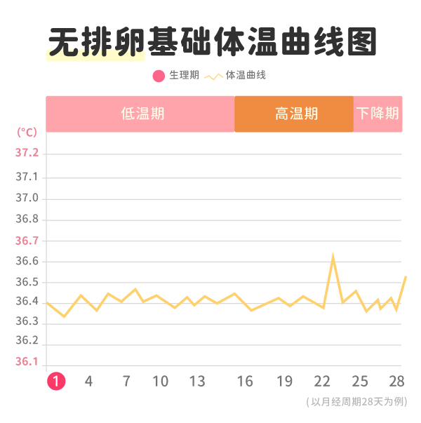 无排卵基础体温曲线图